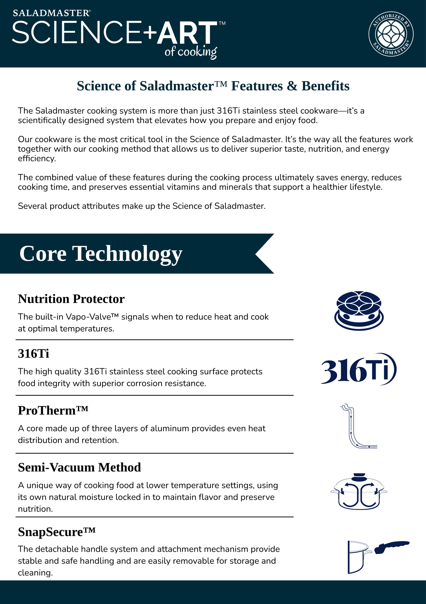 Science of Saladmaster - Features & Benefits, page 1